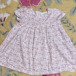 Baby/Toddler Pink Printed Flutter-Sleeve Dress